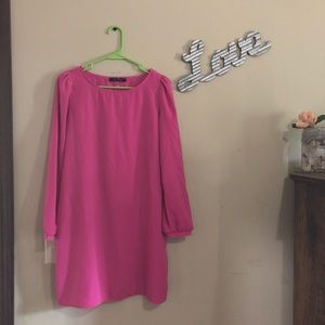 Hot pink long sleeve dress